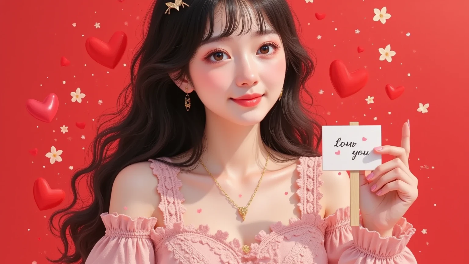 masterpiece、best quality、movie、(cute japanese girl、forehead:1.3)、23 years old、1 girl、elegant、black hair、(dinner:1.1)、Birthday Cake, party hat, number balloons, Colorful backgrounds, Color Explosion, glow in the dark,