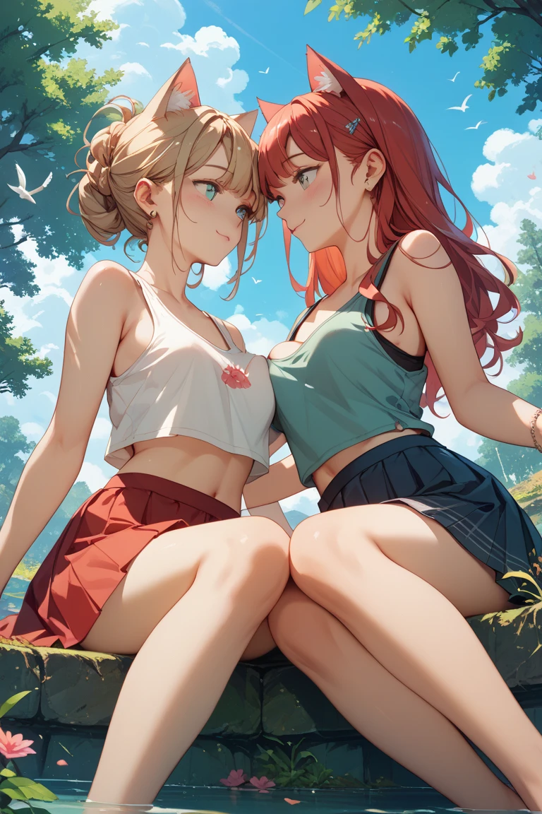 NSFW (Highest quality:1.5, High resolution, uhd, 4K, Detailed lighting, Shaders), Misaka Mikoto,solo short hair Brown Hair Brown eyes Cool face (((((Close ~ eyes)))) sleeping face sleep Lying on the grass cute black panties Realistic sun rays Sweat Super oily skin Beautiful Abs