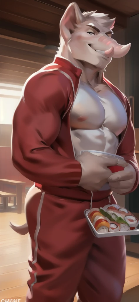 daddy,Age 55 years,Chinese cooking chef,Chinese,Fair-skinned,White Hair,Gray Hair,With tentacles,Tight muscles,Muscular figure,Wear glasses.,No shirt.,Wear fishnet G-string panties.,Pao Tung,Seated,Chinese Food,Chinese restaurant ·,China