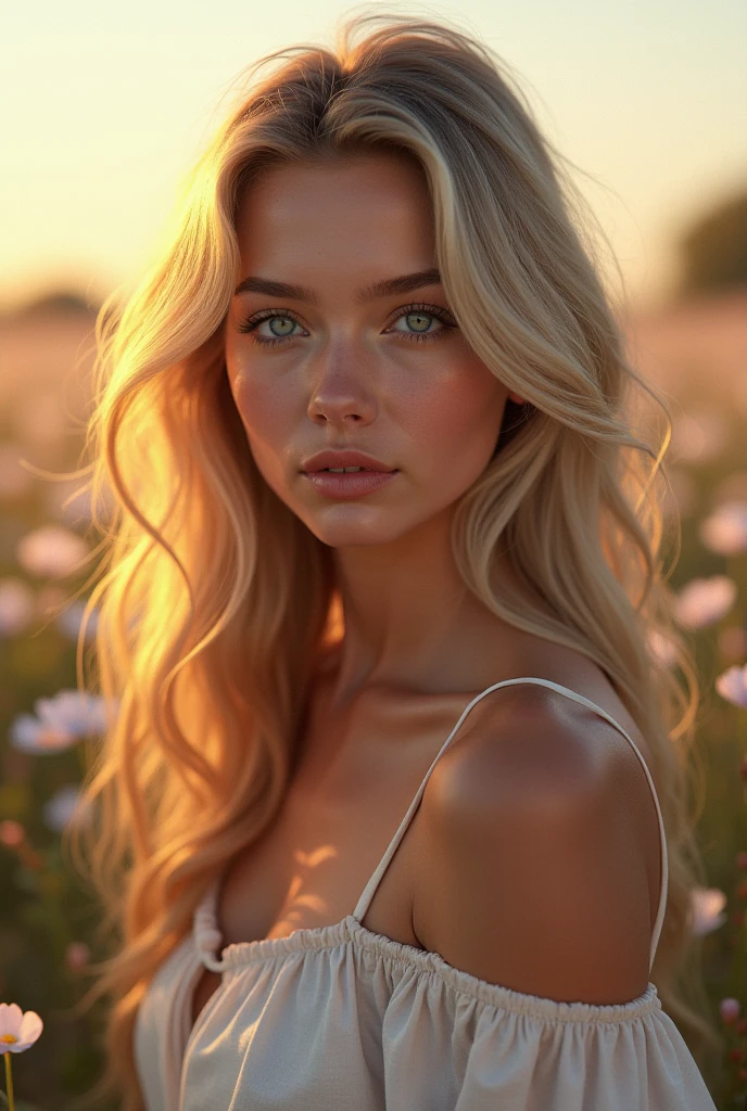 Blonde with blue eyes, 