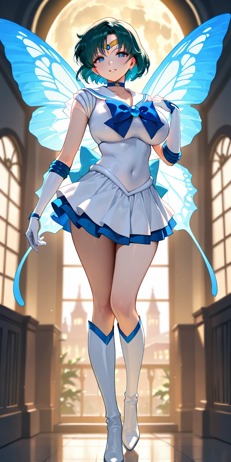 supergirl floating in front of a city in short skirt (masterpiece), (best quality), (ultra detailed),(disheveled hair),(illustration), (1girl), (Fashionable clothing), standing, Fashion model, looking at viewer, (interview), (simple background),beautiful detailed eyes, delicate beautiful face, Floating,(high saturation),(colorful splashes),colorful bubble,(shining), focus on face,(skirt lifted by itself: 1.1), (skirt lift: 1.3), (showing white panties: 1.3),(Fondo de ruinas de mazmorra en ruinas:1.4 )