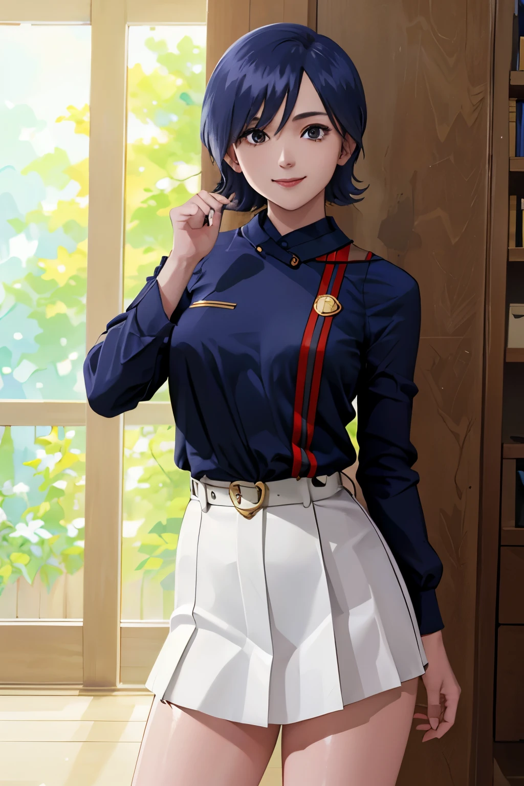 (( masterpiece)), (  top quality),  Official Art ,  very detailedCG ,  Unity 8k Wallpaper ,  very detailed,  1 girl, Miki Tree, cool fashion, smiley smile ,