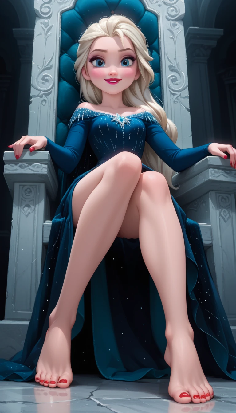 score_9, score_8_up, score_7_up, score_6_up, score_5_up, score_4_up, source_movie, 1girl,long earrings,long straight hair,Elsa's White Dress, beauty, sitting on side of chair, blushing, (toplees,show nipples),full body, tiny breast, Blink face, outdoor theme,movie screencap, stone in background, spread legs,sandals,Transparent toenails, ((view from below:1.3)), (high quality, detailed, beautiful), detailed beautiful eyes, outstanding, countershading, detailed soft lighting, <lora:elsa_xl4:0.7>