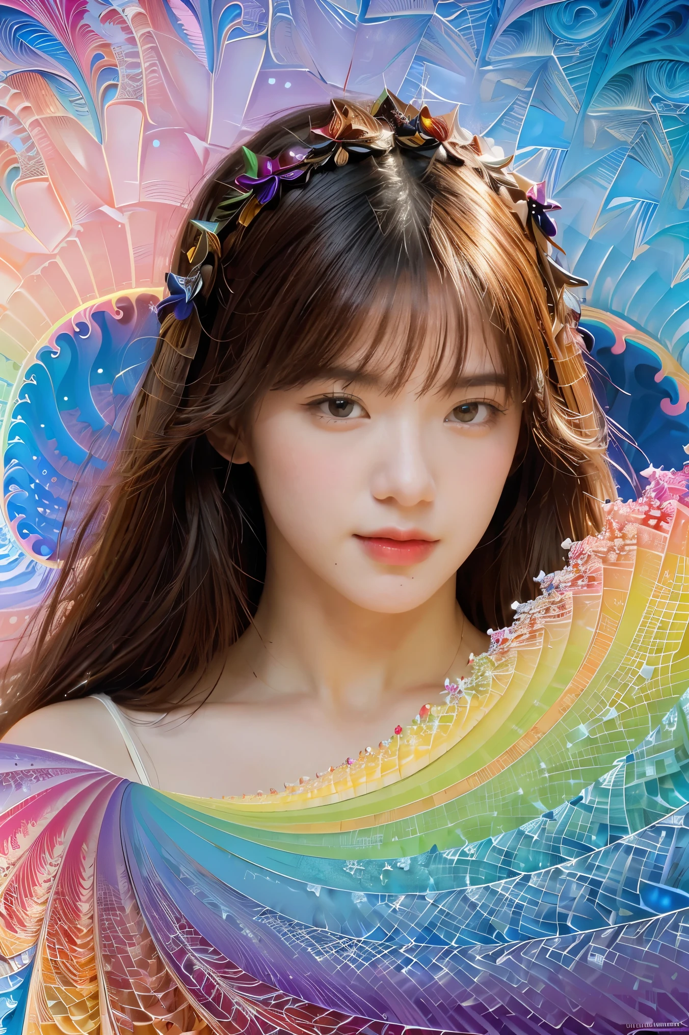 (masterpiece, top quality, best quality, official art, beautiful and aesthetic:1.2), (1girl), extreme detailed,(fractal art:1.3),colorful,highest detailed