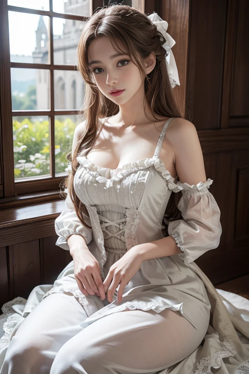 Official Art, Extremely detailed, beautiful and aesthetic, beautiful, masterpiece, best quality, (ztwist, mandalas, Tangled, twist), 8K,((Focus on the thighs)),Looking at the audience,High resolution whole body, light, Divine Light,Huge file size,Goddess of the Storm,(Lolita mini dress:1.5), At the top of a huge canyon, (it's very windy), Hair color similar to wind and lightning, nude, Naked chest, No top, show off , Storm Vortex Pendant, Lightning earrings, heavily clouded,Like a storm, A shocking scene,Thunder and lightning spread across the sky,