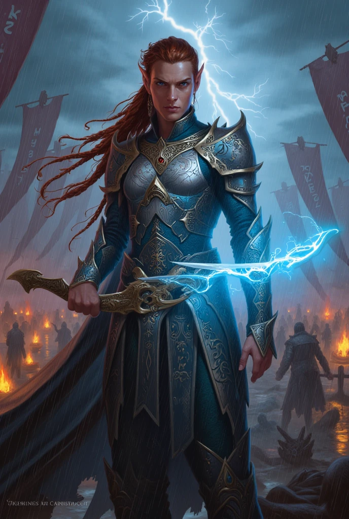 zrpgstyle high details, best quality, 16k, [ultra detailed], masterpiece, best quality, (extremely detailed), dynamic angle, zrpgstyle ultra wide shot, photorealistic, fantasy art, dnd art, rpg art, realistic art, an ultra wide picture of female dwarf cleric, zrpgstyle holding axe with red fire on it , casting a spell, wearing heavy armor, white armor (best details, Masterpiece, best quality: 1.5), blue cloak (intricate details, Masterpiece, best quality), zrpgstyle holy symbol,(best details, Masterpiece, best quality: 1.5), from symbol GlowingRunes_paleblue, zrpgstyle beautiful female dwarf, ultra detailed face, ultra feminine, red hair, intense eyes, green eyes, D&D female dwarf (best details, Masterpiece, best quality: 1.5) fantasy temple background, celestial background, ((divine worship atmosphere)), high details, best quality, highres, ultra wide angle