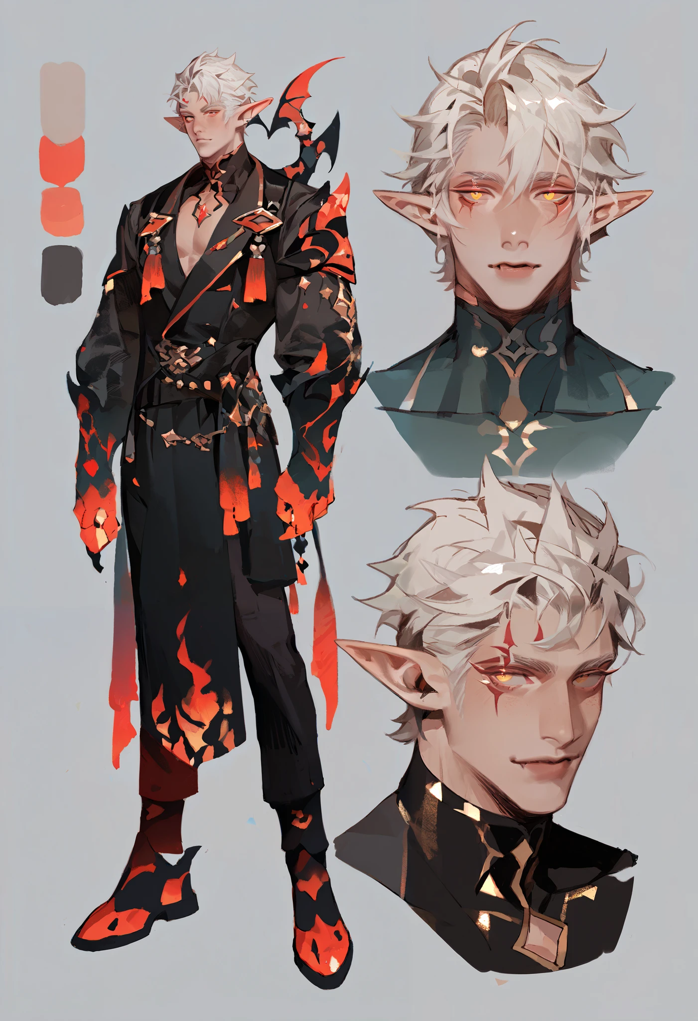 score_9, score_8_up, score_7_up, score_6_up, score_5_up, score_4_up 1boy, ((character concept)), , demon, human, (fullbody) , , detailed,yaoyaoaka, short hair,elf ears, sexy