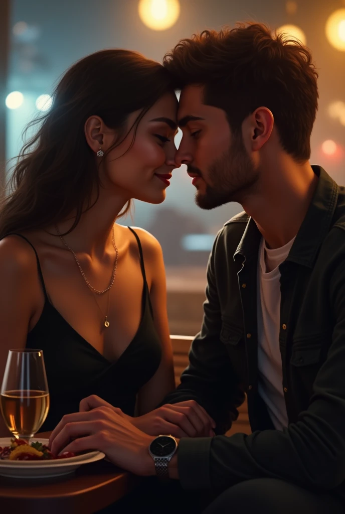 A 35-boy and 28- indian girl have kiss 