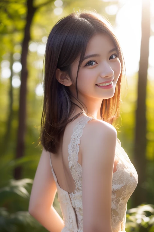 ((Realistic lighting, best qualtiy, 8K, tmasterpiece:1.3)), sharp fokus:1.2, 1个Giant Breast Girl, Beautiful Women with Perfect Figure:1.4, Slim abs:1.1, ((dark brown hair)), (White crop top:1.4),(exteriors,during night:1.1),Rural fields,Ultra-fine face,Fine eyes,二重まぶた,(huge tit:1.2),Sweet smile,Long legs