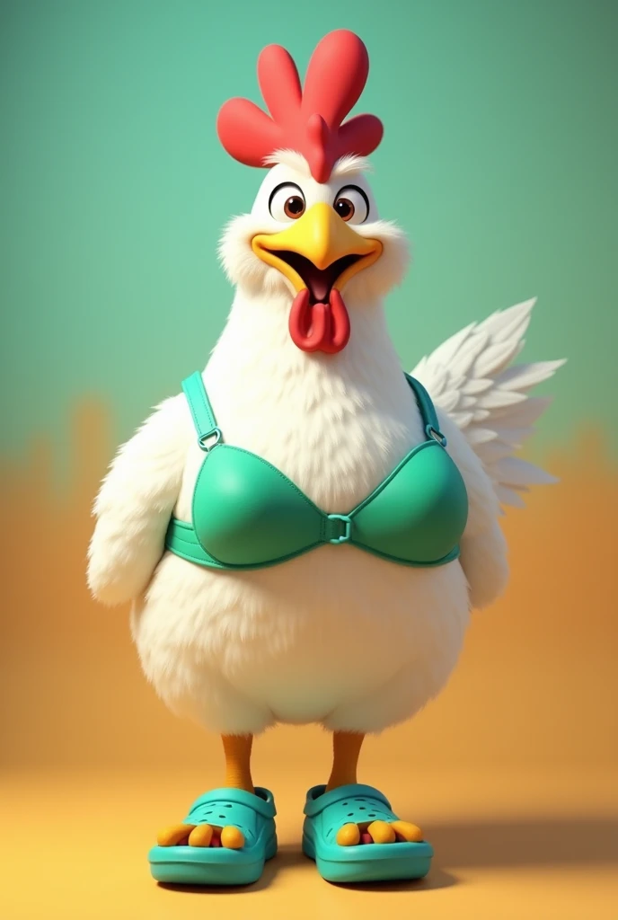 An image of a chicken with bra