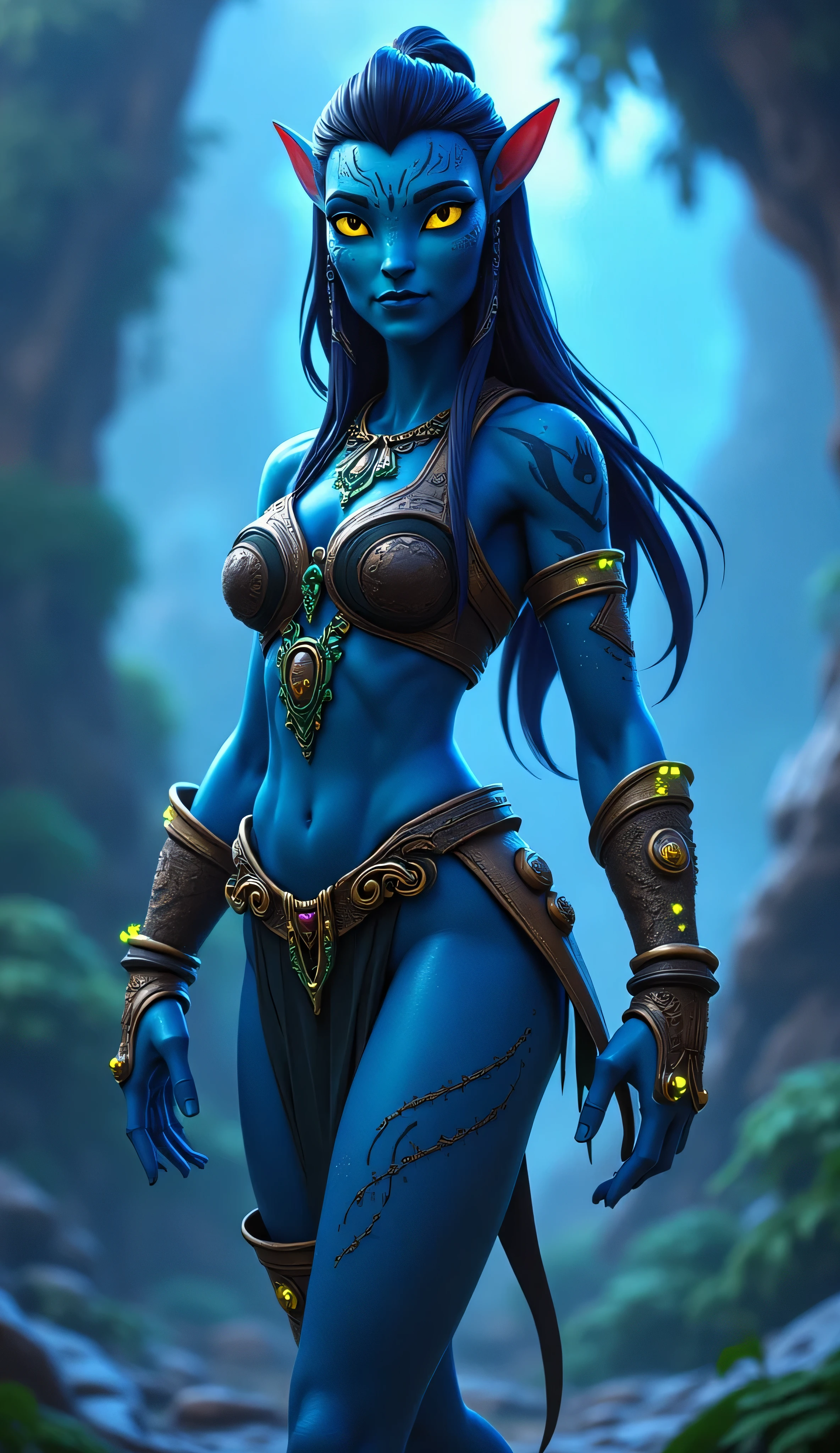 a gorgeous genie, beautiful detailed eyes, beautiful detailed lips, extremely detailed face and features, 1 girl, long flowing hair, colorful and vibrant magical costume, intricate magical accessories, dramatic lighting, ethereal and mystical environment, fantasy landscape, glowing energy, cinematic composition, digital art, highly detailed, photorealistic, (best quality, 4k, 8k, highres, masterpiece:1.2), ultra-detailed, (realistic, photorealistic, photo-realistic:1.37), vibrant colors, dramatic lighting, fantasy, magical realism