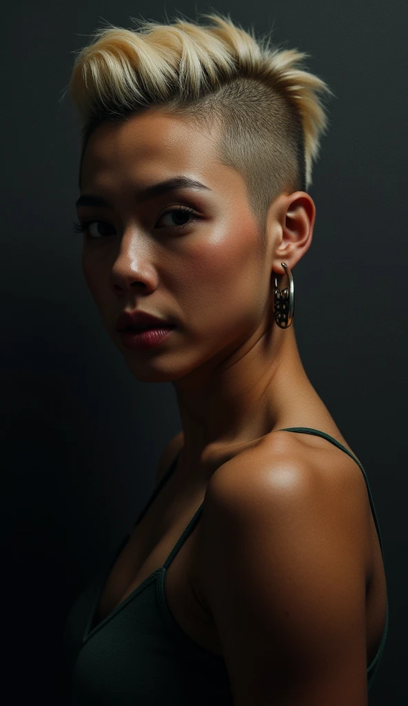 ((The hairstyle is a shaved head、skin head))、(japaneselady)、Age 45 years old、Round cutting、in 8K、photorealestic、photo realism、portlate、85mm lens、Depth-of-field、The luster of the skin is delicate、Brown eyes、eyes wide open、Frightened look、eyes are slightly apart、Lips are plump、bbw、(Kyoko Fukada)、Black corset、Black T-back、Handcuffed、Mouth is blocked、BDSM、fetish、Collars for large dogs、Crying、slaves、Round shaved head、Round cutting head