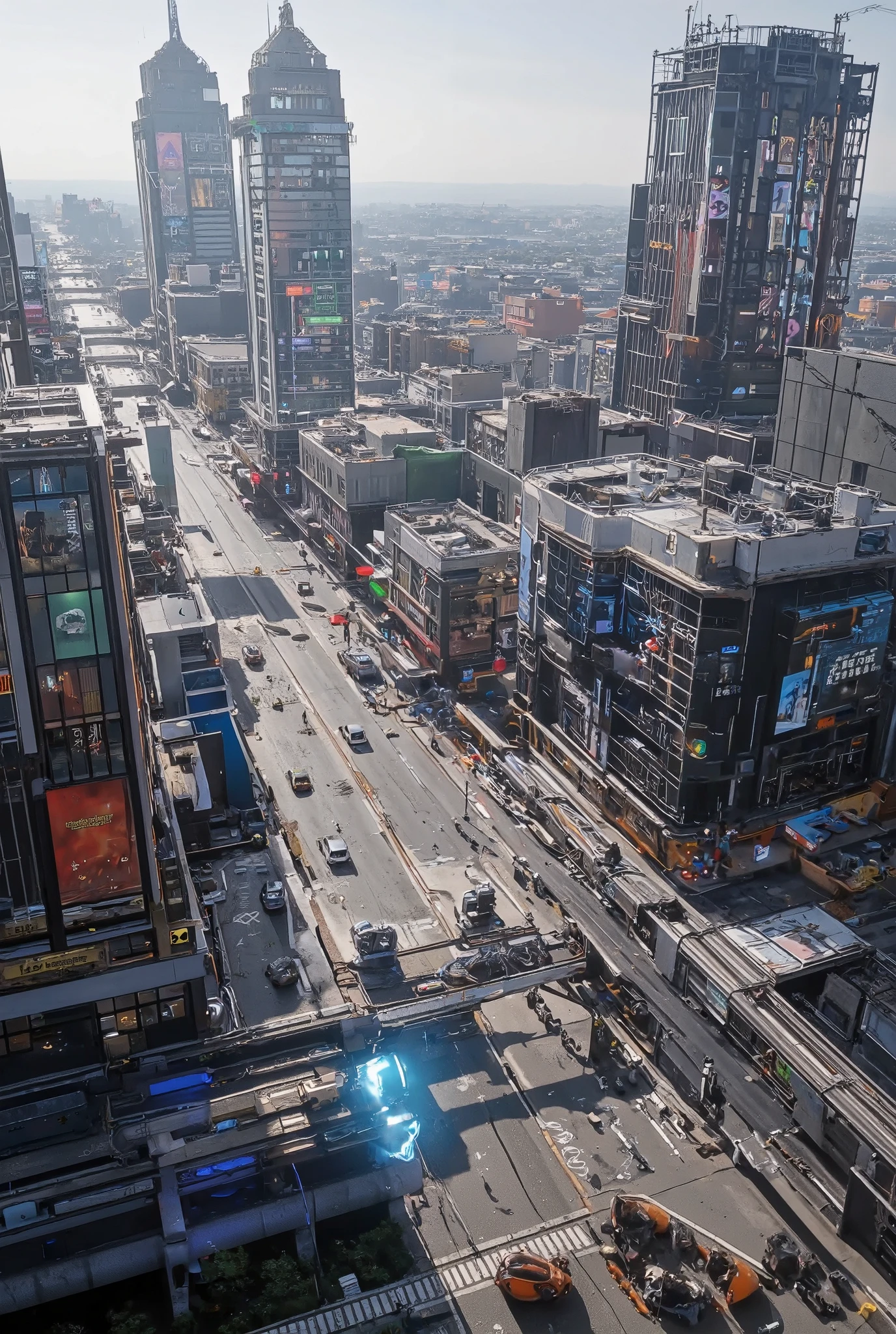 cyberpunk isometric city