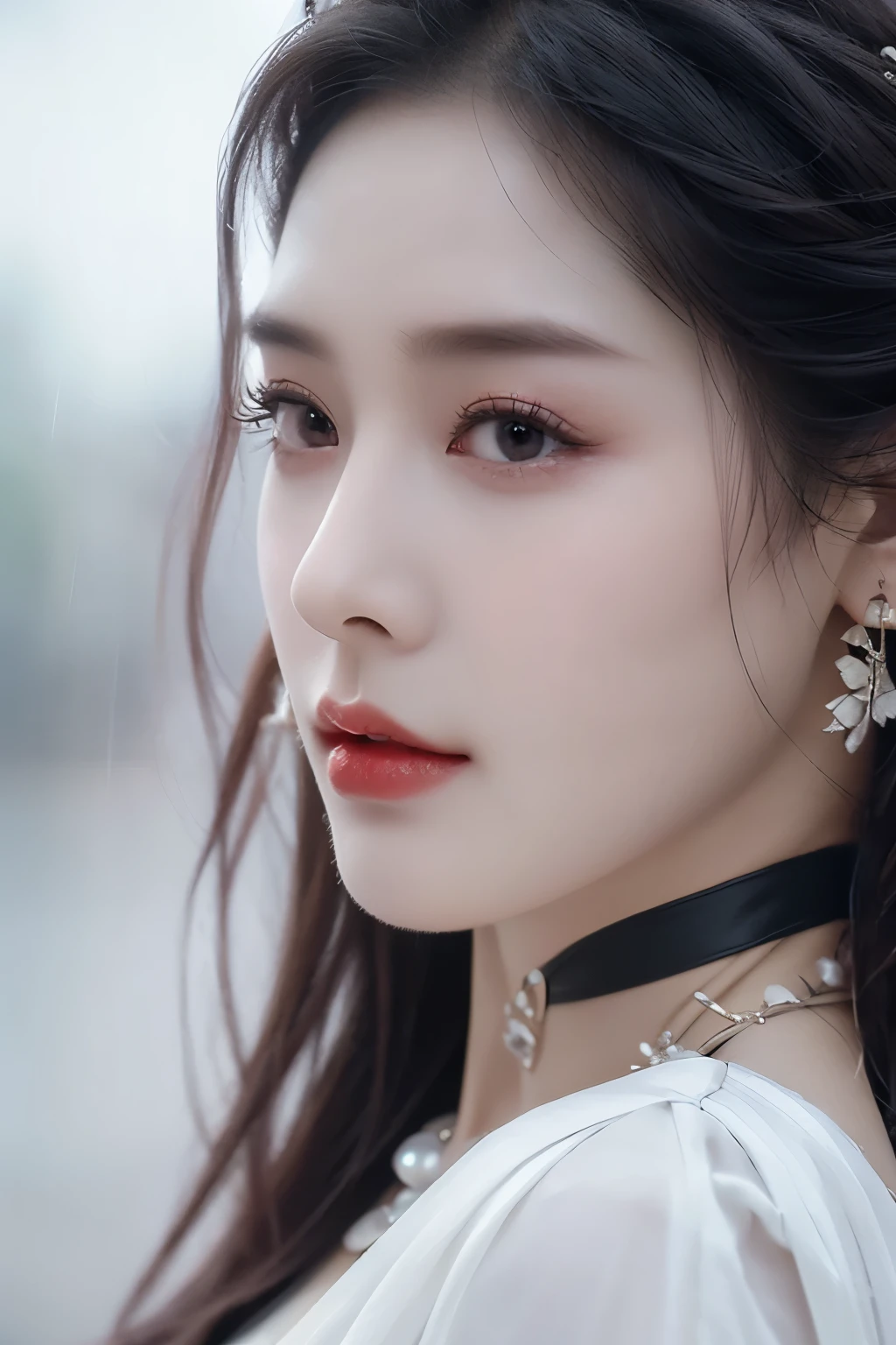 8k, Masterpiece, raw photos, best quality, realistic, Very detailed CG unity 8k wallpaper., depth of field, Cinema-grade lighting, lens flare, Ray tracing, (Very beautiful face, beautiful lips, beautiful eyes), A face with intricate details, ((Ultra-detailed skin), รูปถ่ายของสาวสวย 1 คนbest quality， Ultra high resolution， （realistically：1.4），cute hair clip，1 girl，long red hair,cropped sweater ，Beautiful woman with a slender figure:1.4, Pronounced abdomen:1.4, on the island,A particularly detailed face，Exquisite eyes，Double eyelids，choker necklace