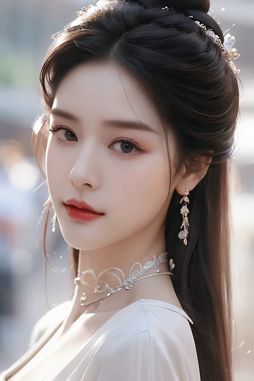 8k, Masterpiece, raw photos, best quality, realistic, Very detailed CG unity 8k wallpaper., depth of field, Cinema-grade lighting, lens flare, Ray tracing, (Very beautiful face, beautiful lips, beautiful eyes), A face with intricate details, ((Ultra-detailed skin), รูปถ่ายของสาวสวย 1 คนbest quality, Ultra high resolution, (realistically:1.4),cute hair clip,1 girl,long red hair,cropped sweater ,Beautiful woman with a slender figure:1.4, Pronounced abdomen:1.4, on the island,A particularly detailed face,Exquisite eyes,Double eyelids,choker necklace