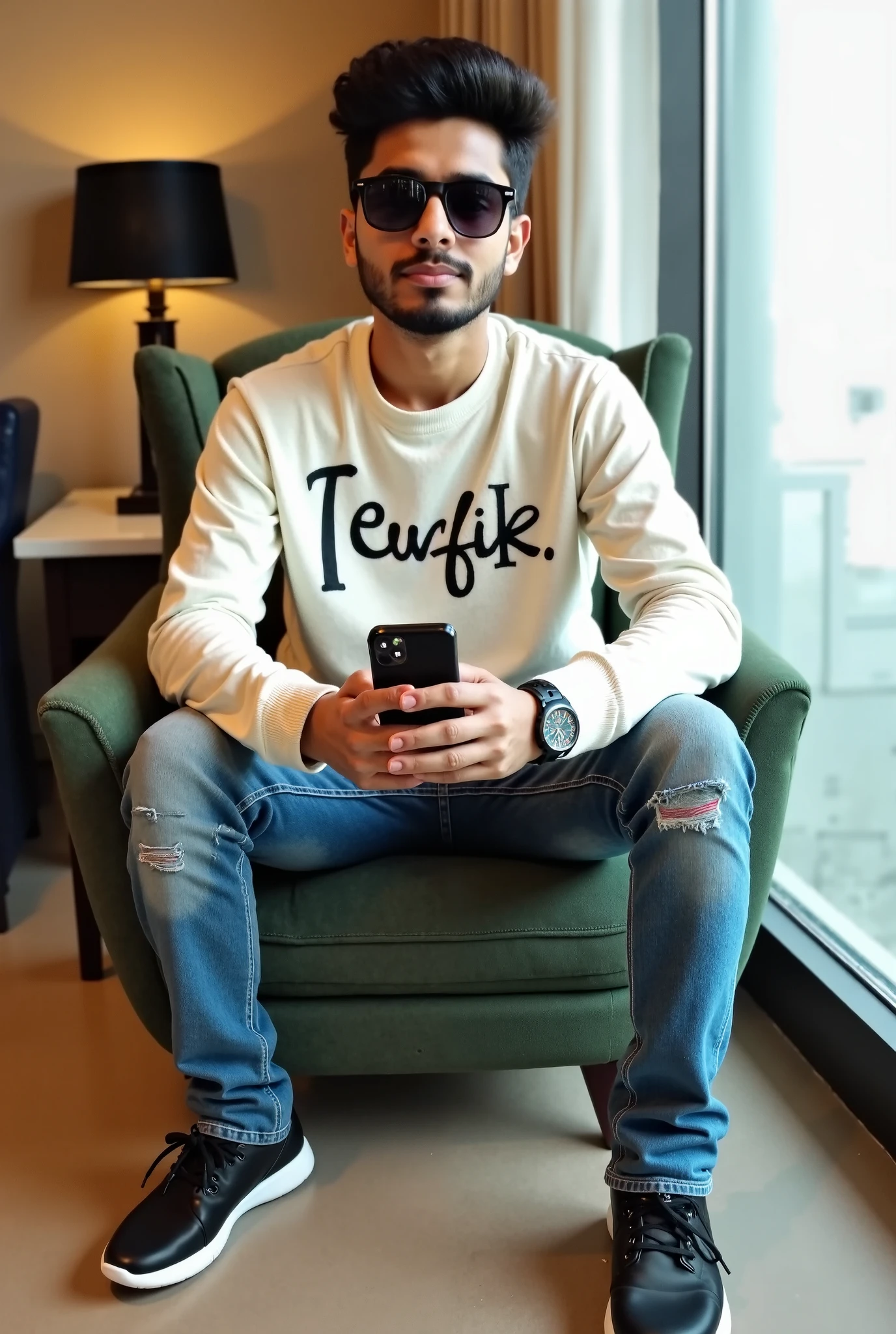 Portrait of a handsome 27-year-old pawn with a perfect, beautiful face, brasileiro, em cima de  um touro ( em uma arena de rodeio, )