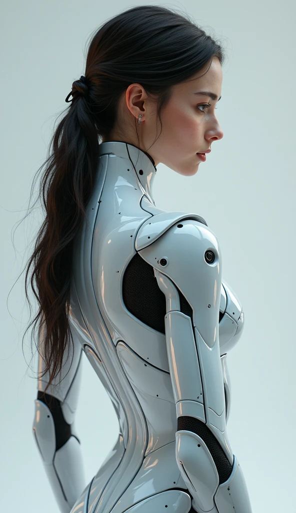 Here is a prompt for creating an image:
"Design a stunning and alluring female humanoid AI robot inspired by the film Ex Machina. The robot should have a face resembling that of an extremely gorgeous lady, with human-like, realistic skin. Ensure that the skin texture is detailed and beautiful, capturing the essence of a woman's beauty intertwined with advanced AI technology."