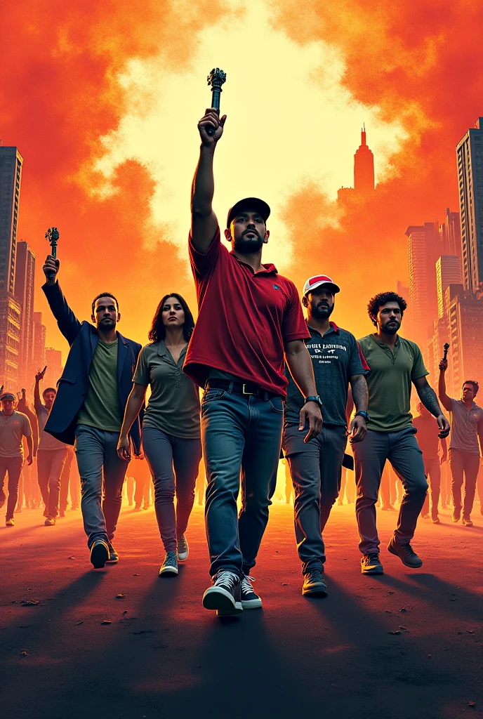 A concept art of showing Harsh reality of this generation, make a sketch where a crowd is protesting against rapes and a person behind the crowd trying to rape another women