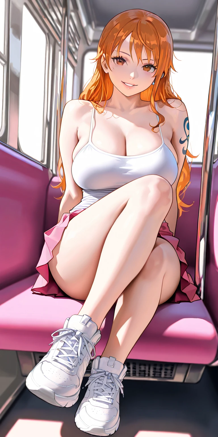 araffed woman in a pink dress sitting on a suitcase, wearing a dress of gossamer gold, long strawberry - blond hair, young nicole kidman, mylene farmer, park ji-min, dressed in a pink dress, hq scan, with very long blonde hair, style of lois royo, with long red hair, magazine scan, translucent dress, big ass, big tits, seductive, flirty,((8k quality)), ((best quality)), open legs, short skirt,((nsfw)), see through dress, spreading legs, ((wet)), ((no underwear)), ((no bra))