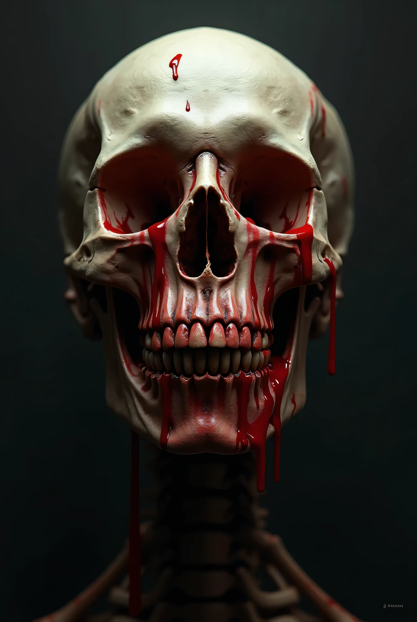 Bloody skull bleeding vector