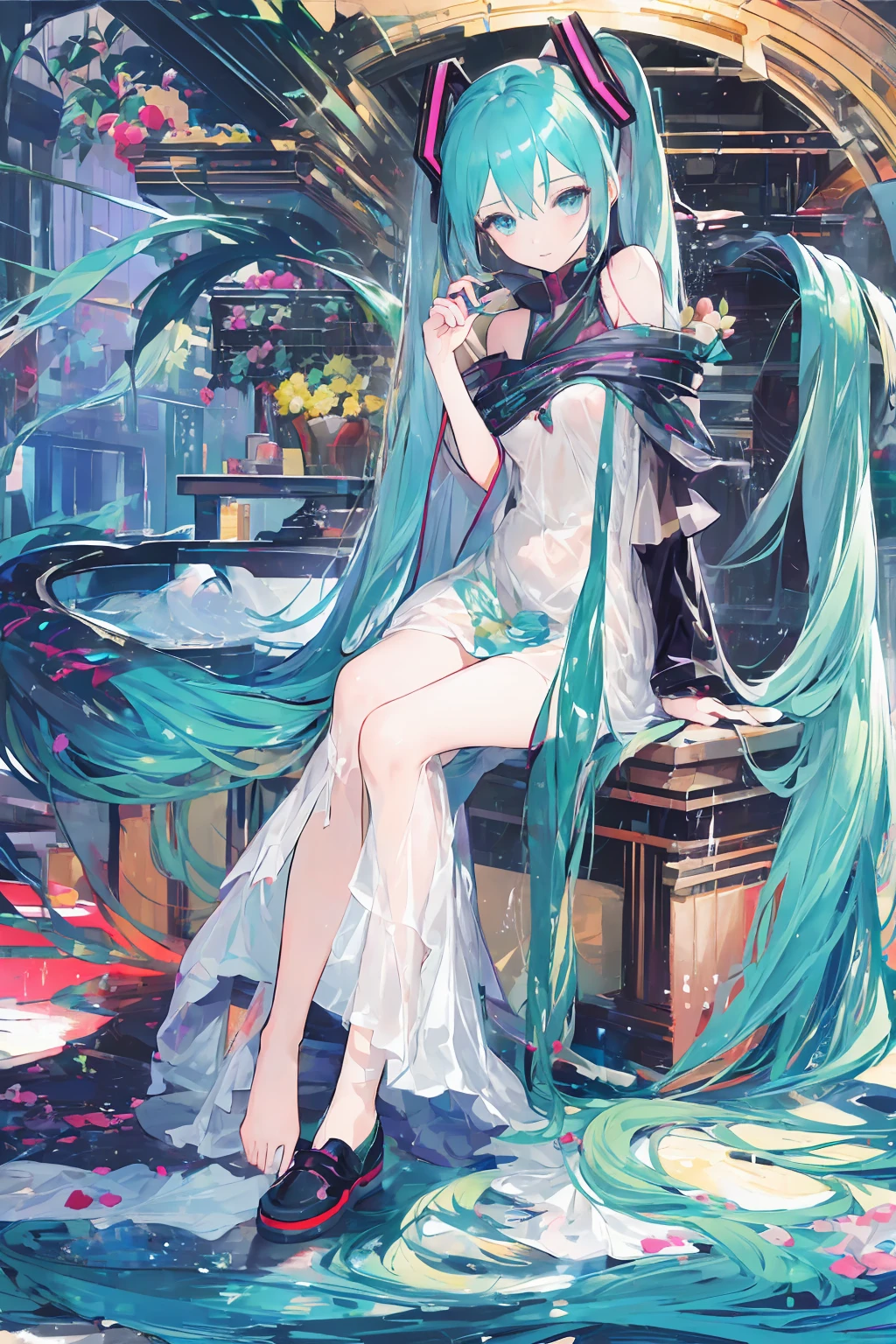 1 girl, barefoot