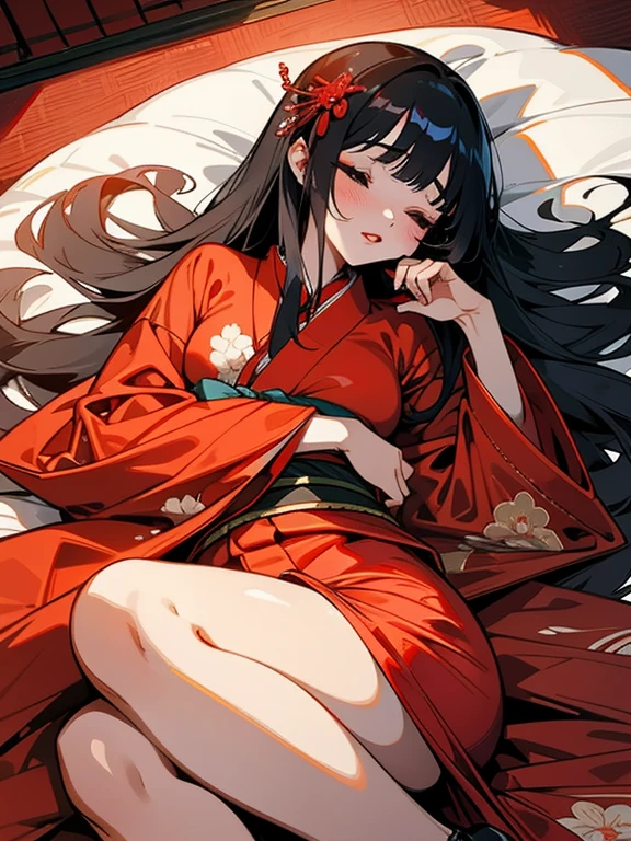 8k Tragic historical drama in live-action style: Beautiful palace secrets　Beautiful Chinese 10 year old kung fu girl with long black hair gets fucked by demon king　Gorgeous embroidery, Ultra glossy, She is wearing a shiny red long-sleeved floral kung fu suit....　　She cries loudly and is made to lie on a floral futon and has a penis inserted into her　She spreads her legs wide