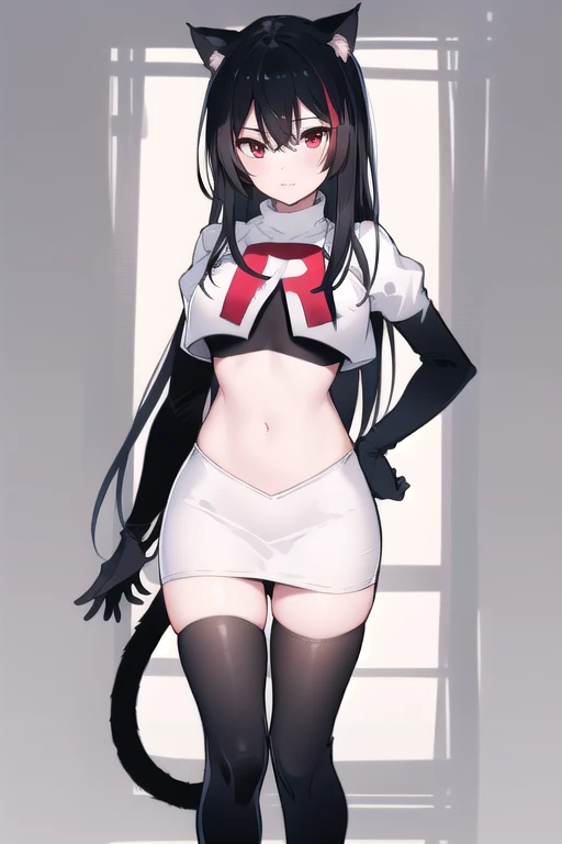 (((high quality))),(((masterpiece))),(((highly detailed))),((illustration style)),
((((shameimaru aya))),(touhou),red eyes,black hair, red tokin hat, pom pom,pointy ears,(((white leather jacket))),(((black full bodysuit))),((latex)), (shiny clothes:1.2),(((grin))),(((large breasts))),(((full body))),(((arm behind head))),(((model posing))),((((simple white background))),(((Angle from below)))