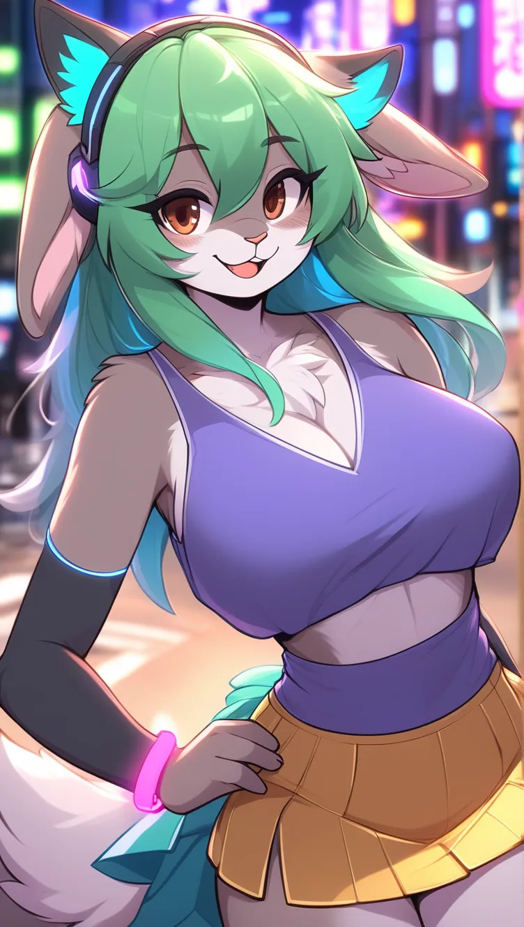 detailed portrait of an anthromorph female, furry, extreme detail, detailed white fluffy fur, very long hair, loose tank top, underwear, detailed eyes, (shaded), (detailed lighting), (cinematic lighting), (masterpiece, hi res, RAW photo, high resolution, high details, best quality), high definition, (high sharpness:1.3), aqua eyes, big breasts, cute, smugly, mischievous, rabbit, rabbit ears, rabbit tail, giantess, playfully crawling over buildings, village