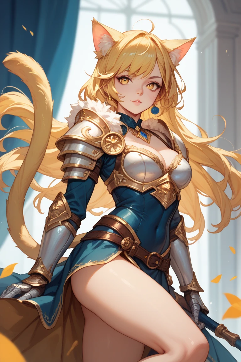 AstridWaifu, (long hair, blonde, blue eyes, braid:1.2), (armor:1), 1girl, 22yo, (Ginger hair bangs bob braid:1.1),(hazel eyes:1), earring, look at viewer, close up, tilt head sideway, (mascara, eyeliner, Natural makeup look, Wide-set eyes:0.6), peach skin color, skin pores, (Top quality, masterpiece,best quality, 8k wallpaper, hyper-realistic, ultra details:1.3), Detailed face and eyes, (bright colors), (perfect lighting, cinematic light, bloom:1.1),(light on face:1.33), sunlight in the window, (sharp focus, depth of field, bokeh:1.2),(dynamic angle:1.6), Bed Couch, Sheepskin Rug, (beautiful +detailed+intricate scenery:1), golden hour, silhouetted shadow, evening light, soft focus, flower vase, nice hands, perfect hands, BetterFeet, (fcDetailPortrait:0.6),