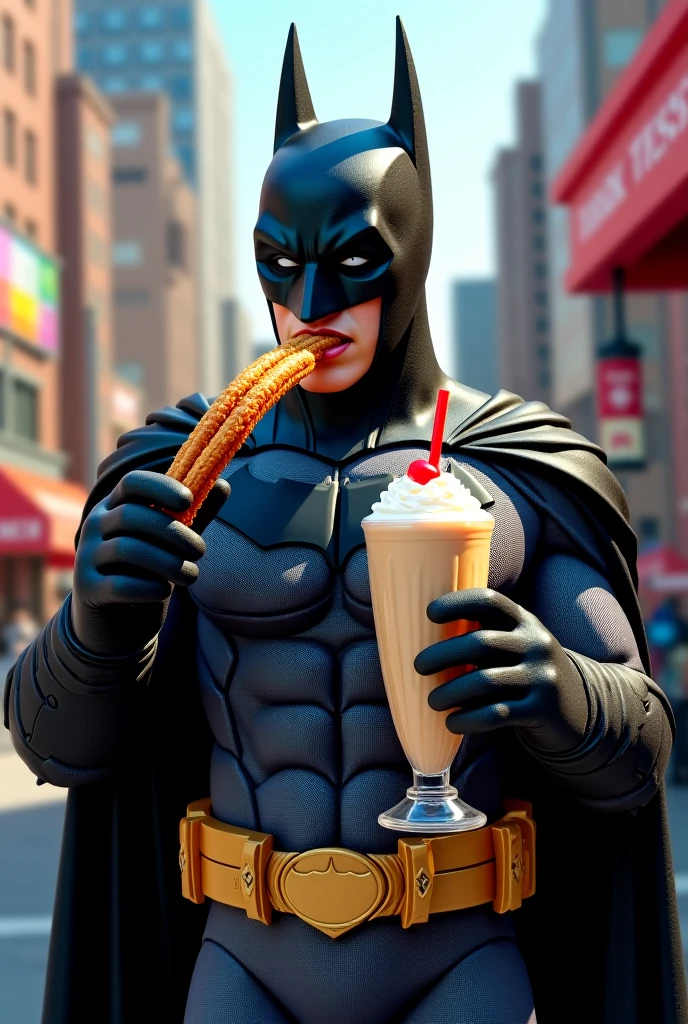 Batman eating a ice cream