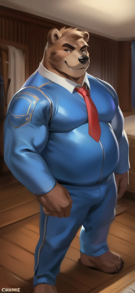 (handsome mature man plump chubby morbid extremely thick thighs bulging belly fat), older man, gray hair, white man, ( wearing,boots,stubble,police chief,bage,beard,old man,indoors,necktie,sitting,spread legs,), bulge, detailed glade on clothing, (fat and corpulent: 1.3), full beard very long, looking at the viewer, handsome man, detailed eyes, symmetrical face, mischievous smile, robust, mustache, longer hair, his body is lying sideways on the floor, front view. Fotografia dinâmica. Sentado na cadeira de chefe.