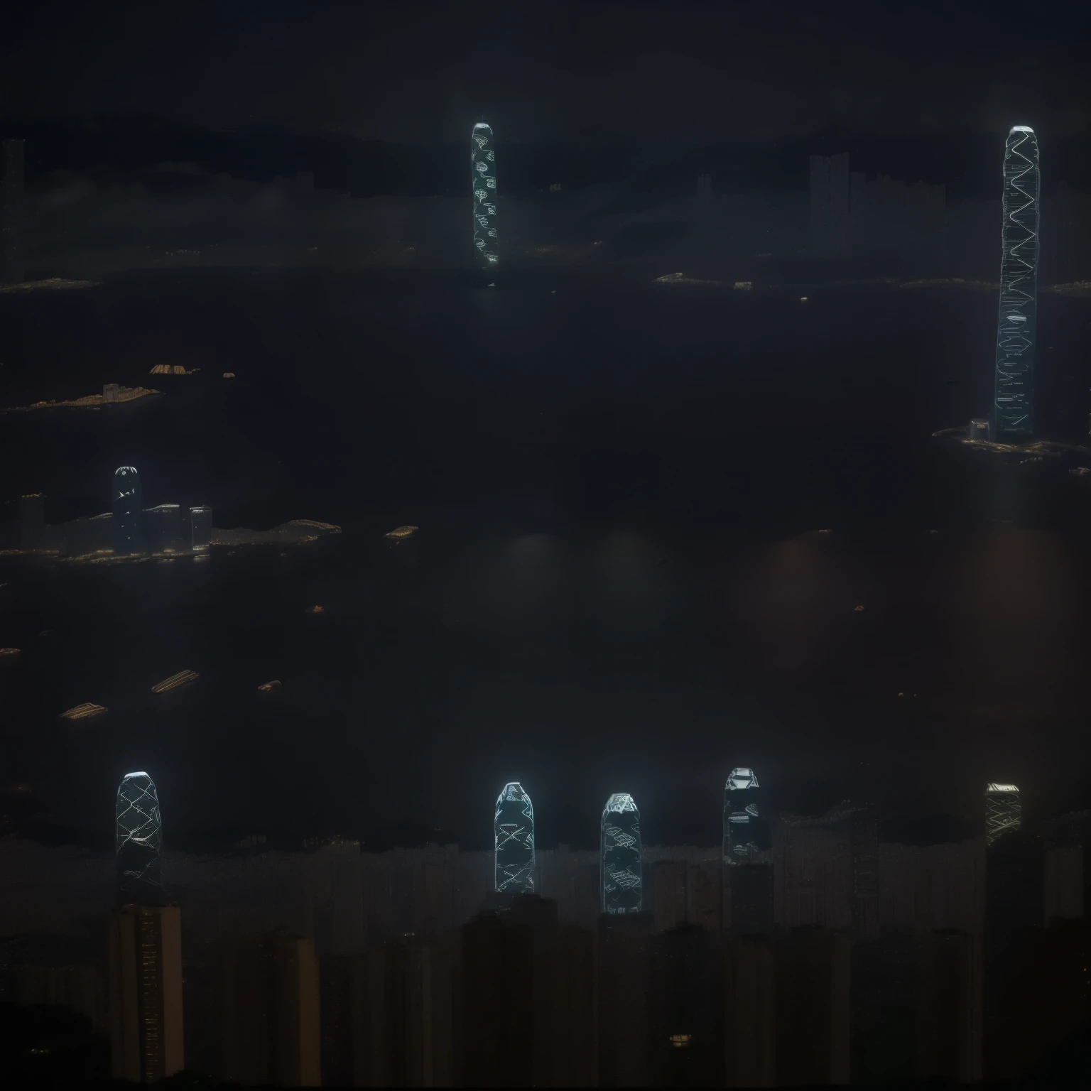 Arafed view of a city at night with a lot of lights - SeaArt AI