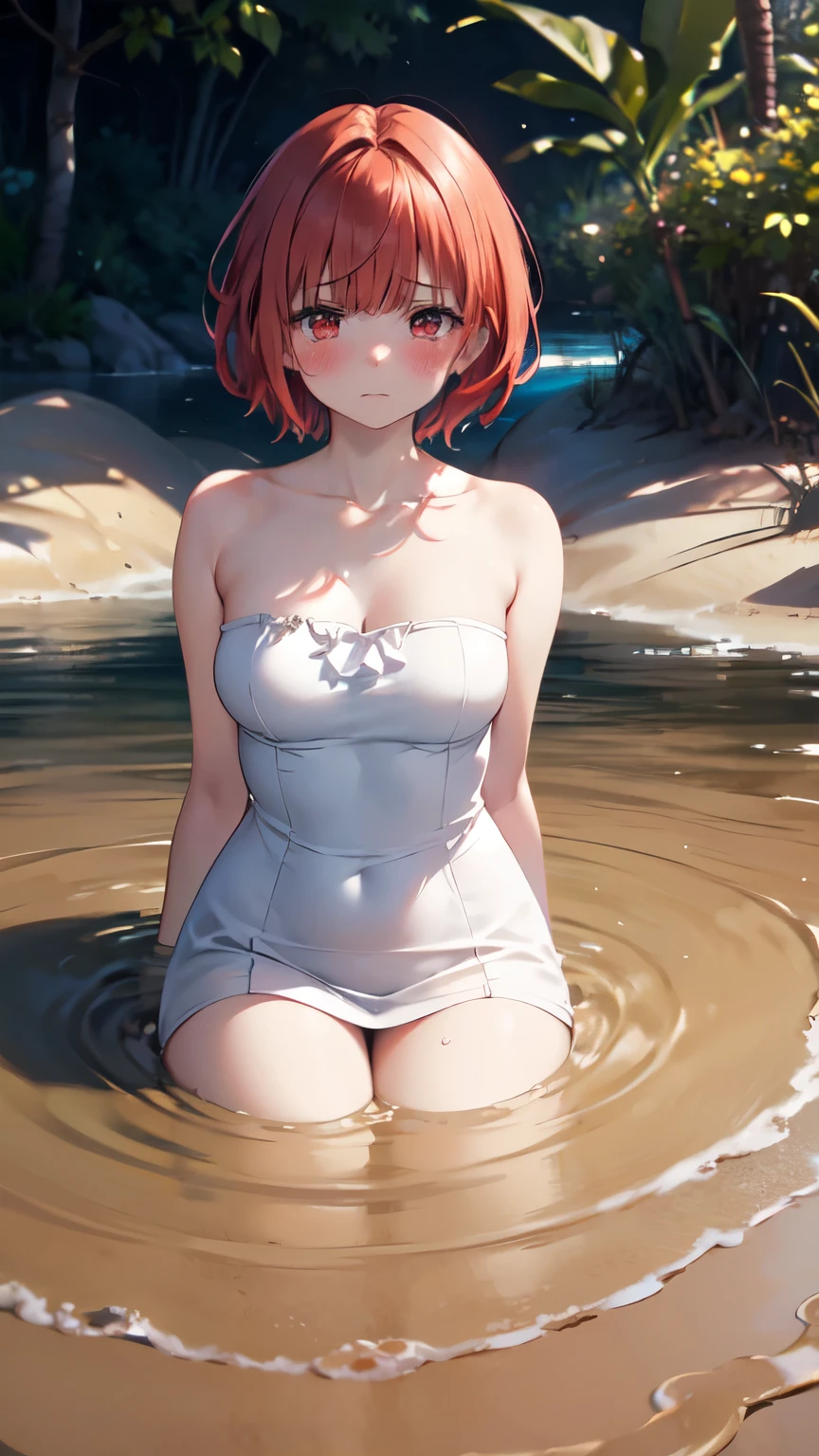 little girl,Big Breasts,Happy, wreathed in flame,Sundress, abundant,Gradient, extreme,color, Extreme,detail, Clear light perception, butt, (many, Impressionism, painting), Anime Characters,flowing flame,Disheveled,Clothing that fits snugly,broken,Chest contour,(((Wet clothing))),Tube Top,(((Ultra-thin clothing))),(Body model),((Flesh outline)),Grinning, blush,Hyperactive expression,Cover the crotch,water,wind,land,enchanting,