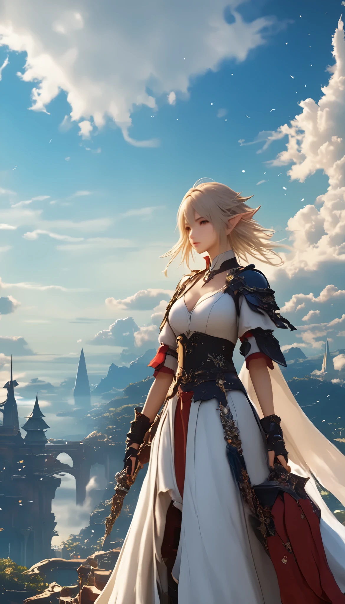 (8k, top quality, Masterpiece , Final Fantasy Style: 1.2),Atmospheric perspective, 8K, Very detailed, Accurate, Highest quality, masterpiece,タロットカード, エルフ