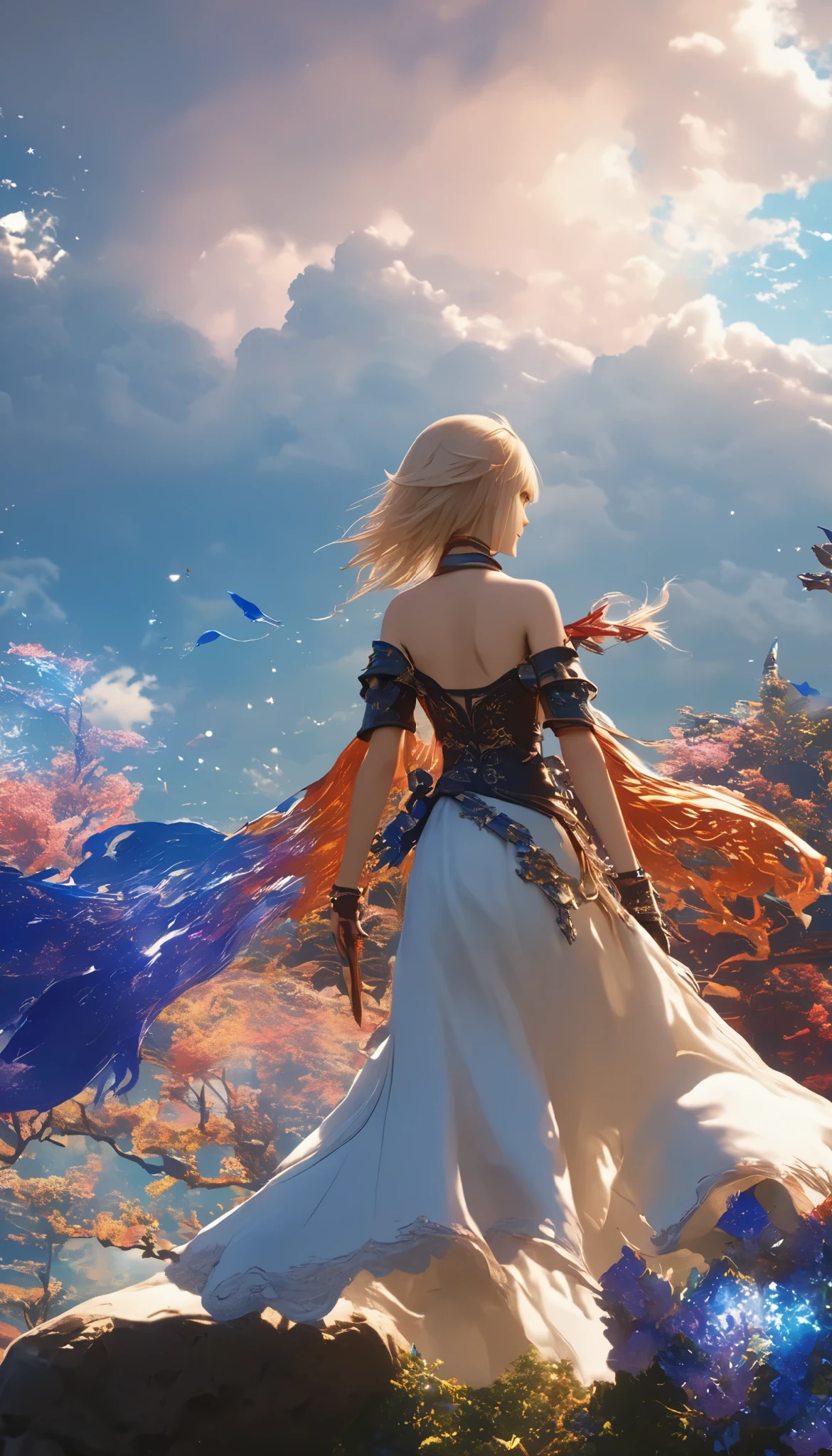 (8k, top quality, Masterpiece , Final Fantasy Style: 1.2),Atmospheric perspective, 8K, Very detailed, Accurate, Highest quality, masterpiece,タロットカード, エルフ