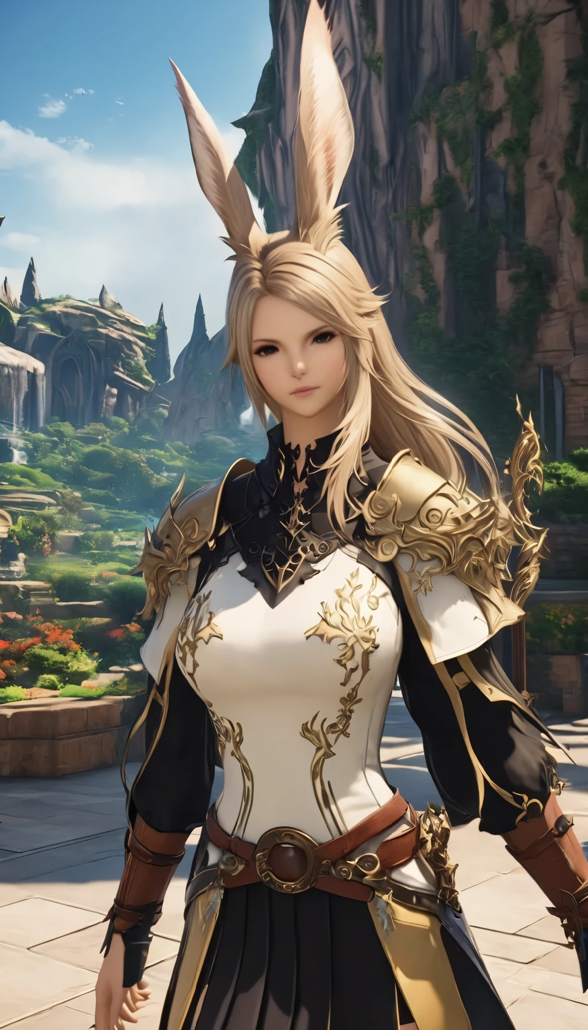 (8k, top quality, Masterpiece , Final Fantasy Style: 1.2),Atmospheric perspective, 8K, Very detailed, Accurate, Highest quality, masterpiece,, Viera