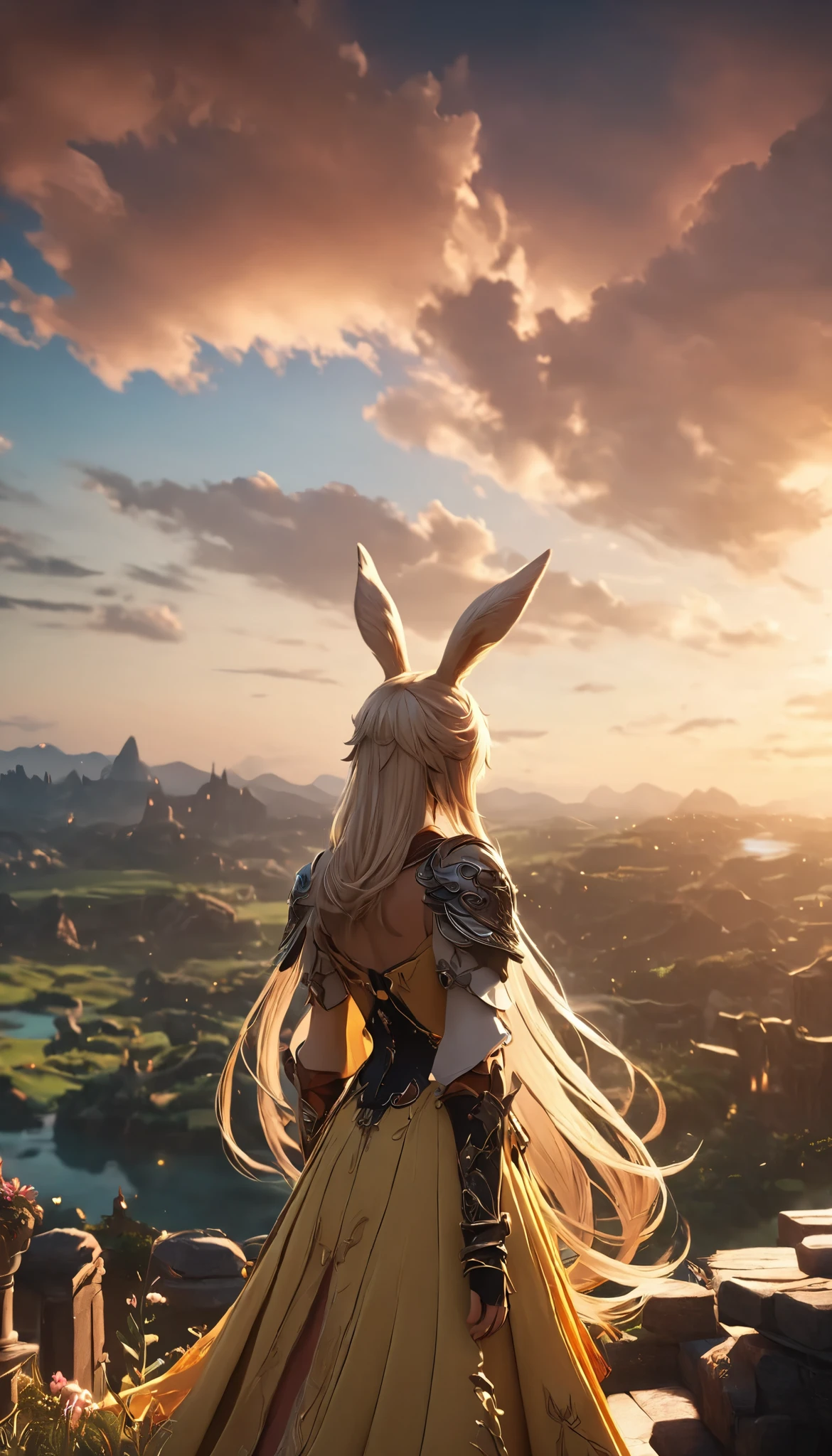 (8k, top quality, Masterpiece , Final Fantasy Style: 1.2),Atmospheric perspective, 8k, Very detailed, Accurate, Highest quality, masterpiece,Vision, viera