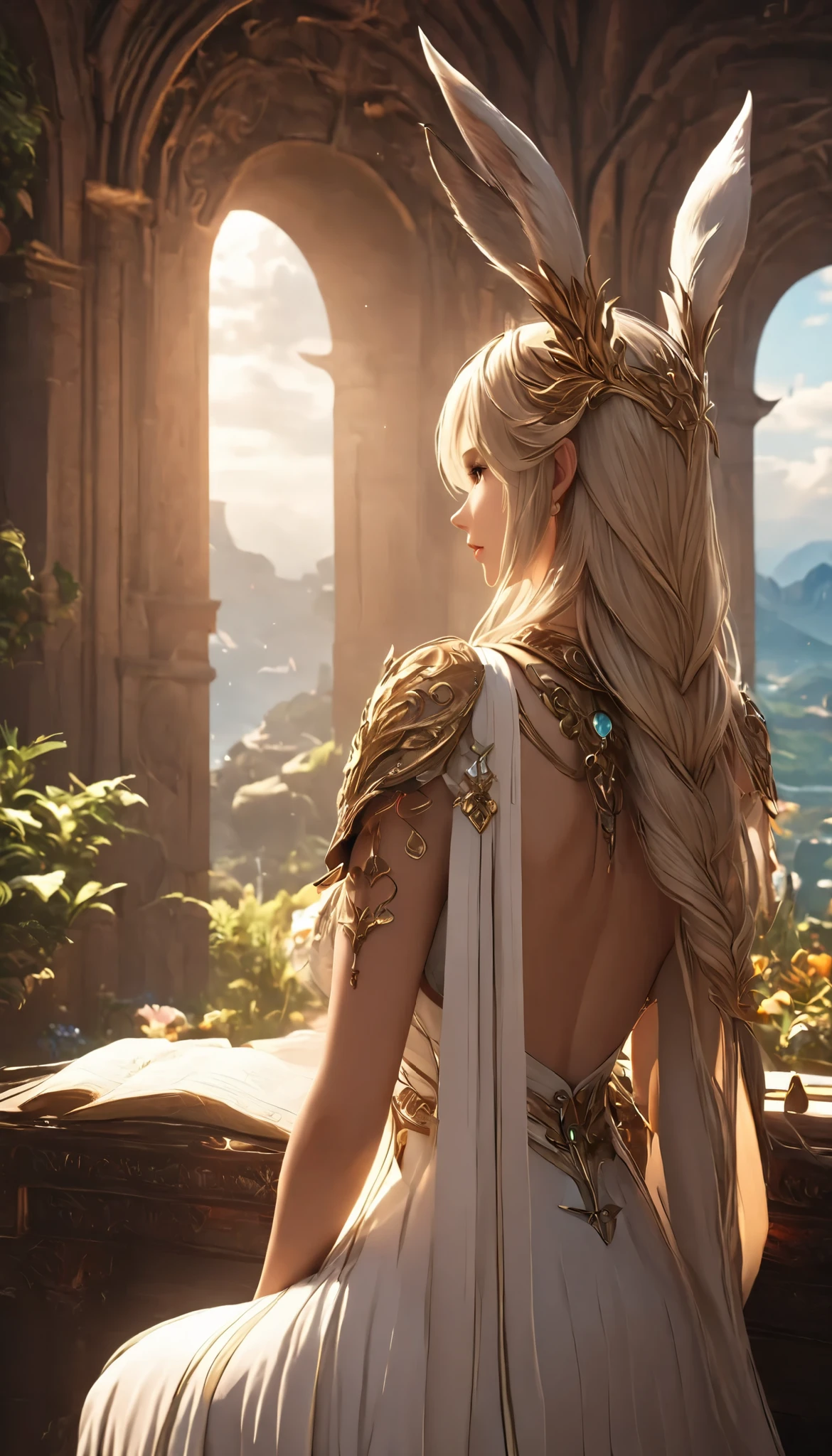 (8k, top quality, Masterpiece , Final Fantasy Style: 1.2),Atmospheric perspective, 8k, Very detailed, Accurate, Highest quality, masterpiece,Vision, viera