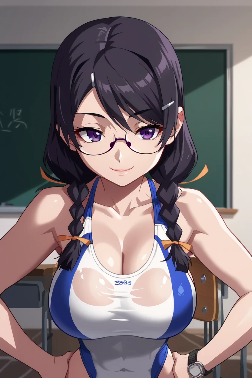 ((Upper body close-up:1.3))、(Big Breasts,Cleavage:2.0),Anna Yamada,gigantic breasts,smile、(naked:1.9)、(Are standing)、(in library room)、Bookshelf、(Wearing a collar:1.5)、Earrings、Earrings、bracelet,(Delicate facial features:1.5)、(masterpiece, Highest quality, High resolution, Super detailed, 8K, 4K),(Put your hands behind your head:1.5),ponytail,ヘソEarrings,(Beautiful Face:1.5),navel piercing,(Steam coming out of the sides:1.5),(nsfw)、My body is wet、Show off your armpits,Spread Armpit、Absurd、Highest quality, (Volupture:1.5)、Wearing glasses、looks happy