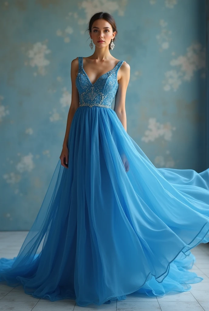 Dark blue and light turquoise dress
