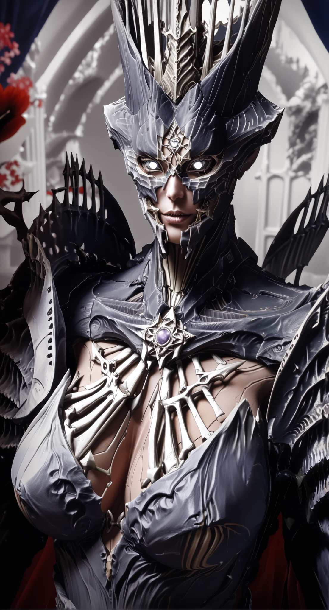 3D-CGI-anime, very beautiful Japanese, famous Japanese idol, 20 years old, dramatic scene, masterpiece, beautiful eyes, (extremely intricated with extremely complex, ((Hinata_Hyūga As Savathun)), Nimble movements, Sharp turns, (very large breasts), (Fully equipped for battle:1.3), DESTINY HOUSE OF WOLVES GAMES SERIES.