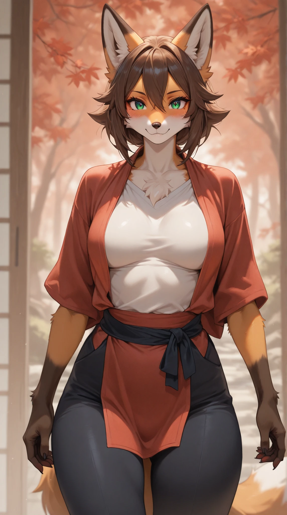 (((Troubled face:1.5))),(heart shaped pupils:1.3),((Very detailed eyes:1.5)),(((See-through pink color chemise:1.5))),Ultra HD,Ultra HD,(((blush:1.5))),tigress,((Very realistic:1.5)),((dojo)),furry body,((tiger tail)),(big breast)
