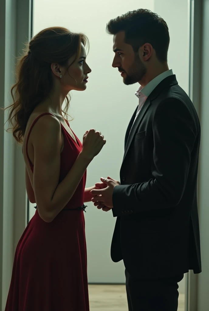 Create for me an image of a woman rejecting a man