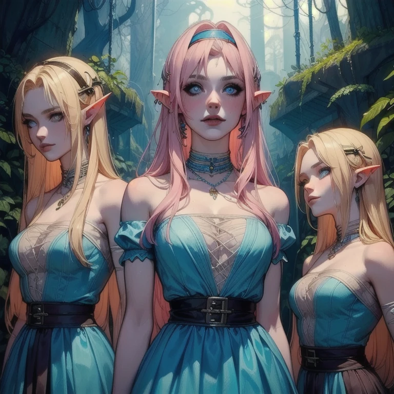longos cabelos castanhos ondulados, olhos de cor laranja, roupa de elfo roxa,com detalhes pequenos em amarelo，usando meias pretas, Corpo rechonchudo, Um personagem de anime, only one person, uma arqueira de RPG