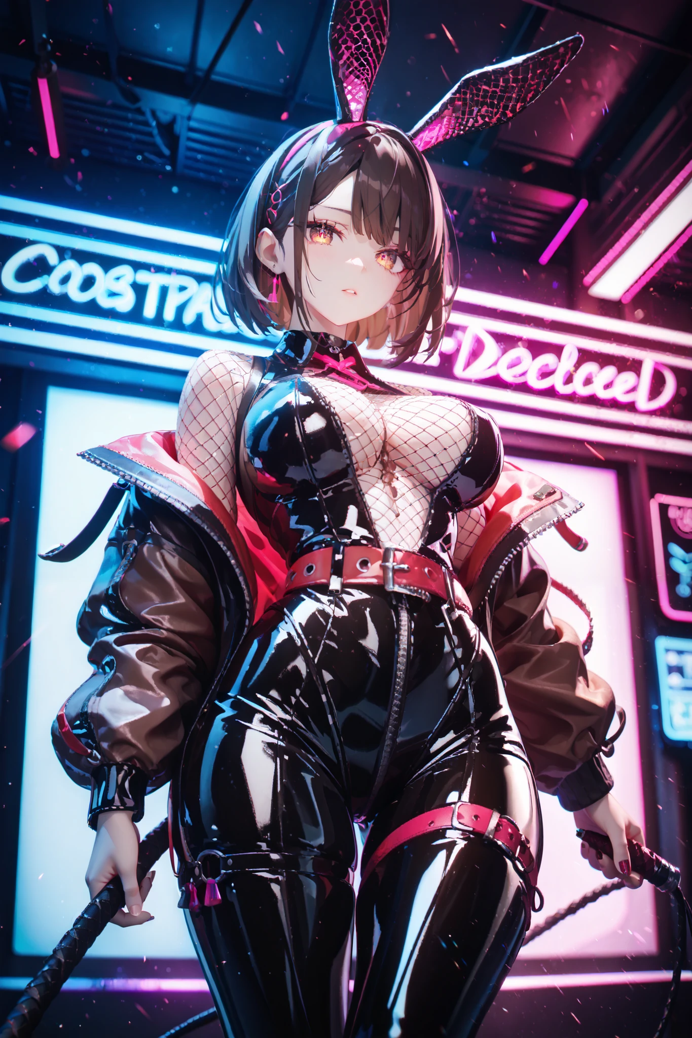 (High-definition images, atmospheric perspective, 8K, Super detailed, Accurate, highest quality, dark brown eyes), (highest quality:1.4, Add intense highlights to your eyes:1.4, short brown hair:1.4), (orgasm face:1.5, embarrassed,blush:1.3), (closed eyes:1.4, open mouth), ((Cyberpunk augmented assassin, advanced cybernetic exoskeleton, gleaming chrome and neon accents, hyper-detailed bionic limbs, urban rooftop setting, intense focus)), ((squatting down, Pee, Selfie from the front of the pants, having sex, open your mouth)), cinematic lighting, Shooting from various angles, nsfw, Japanese, ((short hair, black eye)), light brown eyes, eyelash, droopy eyes:1.5,lip gloss:1.4, (droopy eyes, look away), angle from below, (CA Uniform, ID card), customer, thin waist, toned stomach, thin thighs, Realistic Eye Size, beautiful navel, unbuttoned shirt, Jacket, Tight Skirt, black pubic hair, beautiful breasts, beautiful areola, beautiful nipples, open your mouth wide, hentai, ahegao, Ahegao, fullblush, sex from behind, looking back, vaginal object insertion, rear view, having sex,