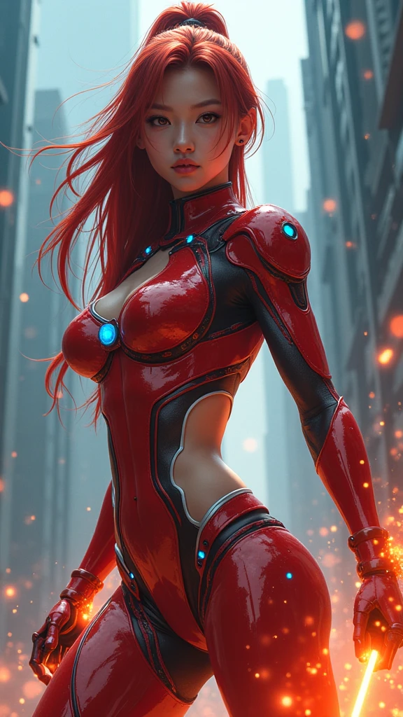 , 8k, ultra detailed, soft lighting, pmmkr2024, cartoon, best quality, trending on artstation,pony,nice art,perfect art,nice detailed art,nice detailed body,nice detailed face,best quality, 8k, best quality, ultra-detailed , 8K, HD,The Red Queen is a computer system that was created by evilness, there was some good in the program,appearence a 13 years old teenage girl.There was a  standing in a dark school hallway，Horror face looking the camera, red lights，atmospheric red lighting, red and cinematic lighting,red bright eyes,cinematic Red lighting, [ horror game ], Scary cinematic lighting, Atmospheric red effect, atmospheric artwork, Sinister dark aura, sistem virus horror, detailed 4k horror artwork, Dark computer :: sport,logistical assistant and navigational aid,full body