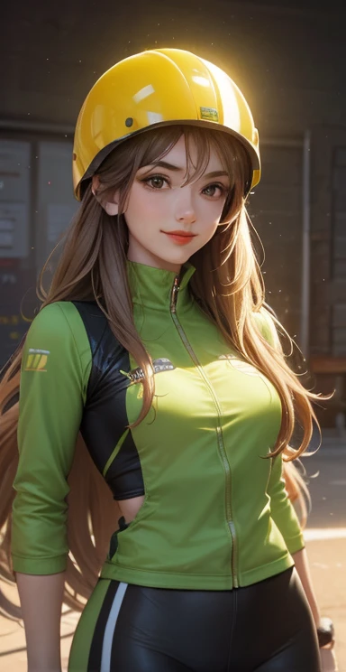 Female((30-years old)), hair((straight, Golden brown)), Eyes((smart Eyes, Green)), Clothes(New York Fashion Week, light white), Smiling, Breast Out, Ponytail, Accessories, baseball cap, covered nipples