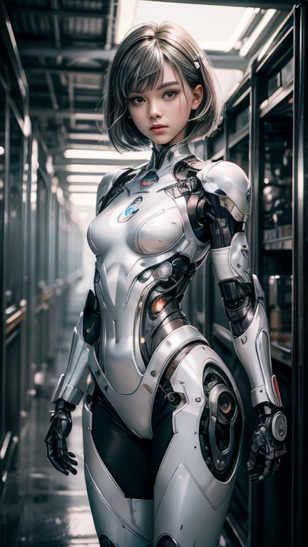 masterpiece, best quality, 8k, ultra detailed, simple background, 
droid girl,   <lora:kongshanjibot_20230616000833:1>, kongshanjibot, seductive smile, presenting, metal armor, cubic head