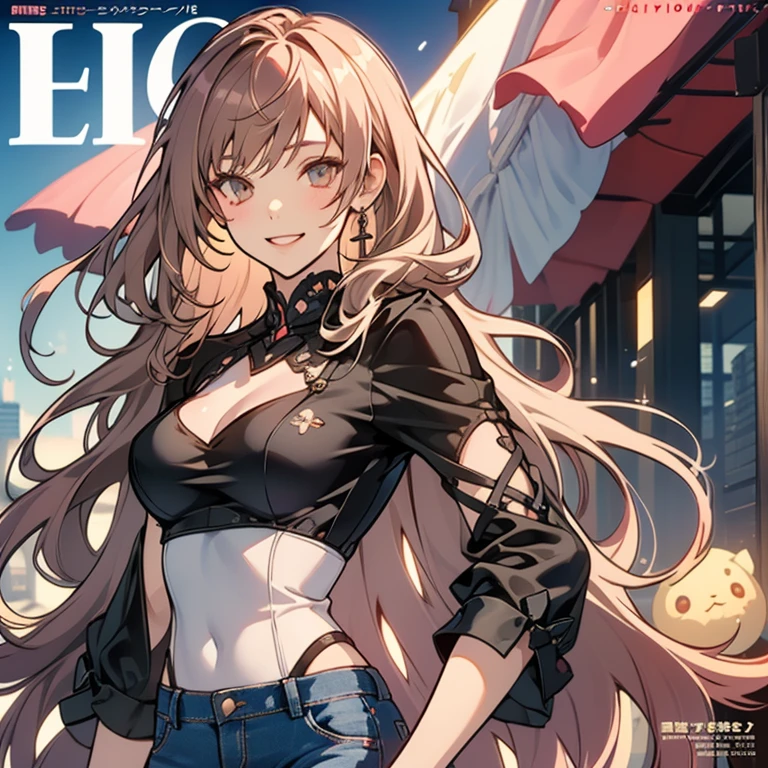 (small breasts:1.2), (perky chest:1.2), (pointed chest:1.2), (Pudding cake magazine cover:1.3),(from below:1.0),(shoot from the side:1.1),masterpiece, 1girl, Amazing Cleavage:1.1, thin waist, optimum,tmasterpiece,hight resolution,best qualtiy,hyper HD,super detailing,awardwinning,a 18yo cute girl,(The upper part of the body),anatomy correct,Beautiful Black miniskirt,garters,Gaze,Small face,bangss,holster,Beautuful Women,hands up,leg holster,Gaze,black boots,Cowboy Shot,cute face,a blond,Longhaire,Twin-tailed,Braids, Hairline,(scarlet eyes),long eyelasher,Hanging eye corners,White skin of the, ((see through camisole:1.1)), ((Sheer nipples:1.0)),Rocket Tits,(Slim body),smile,seductive weak smiling,(with sparkling eyes and a contagious smile),little open mouth, Looking at Viewer,