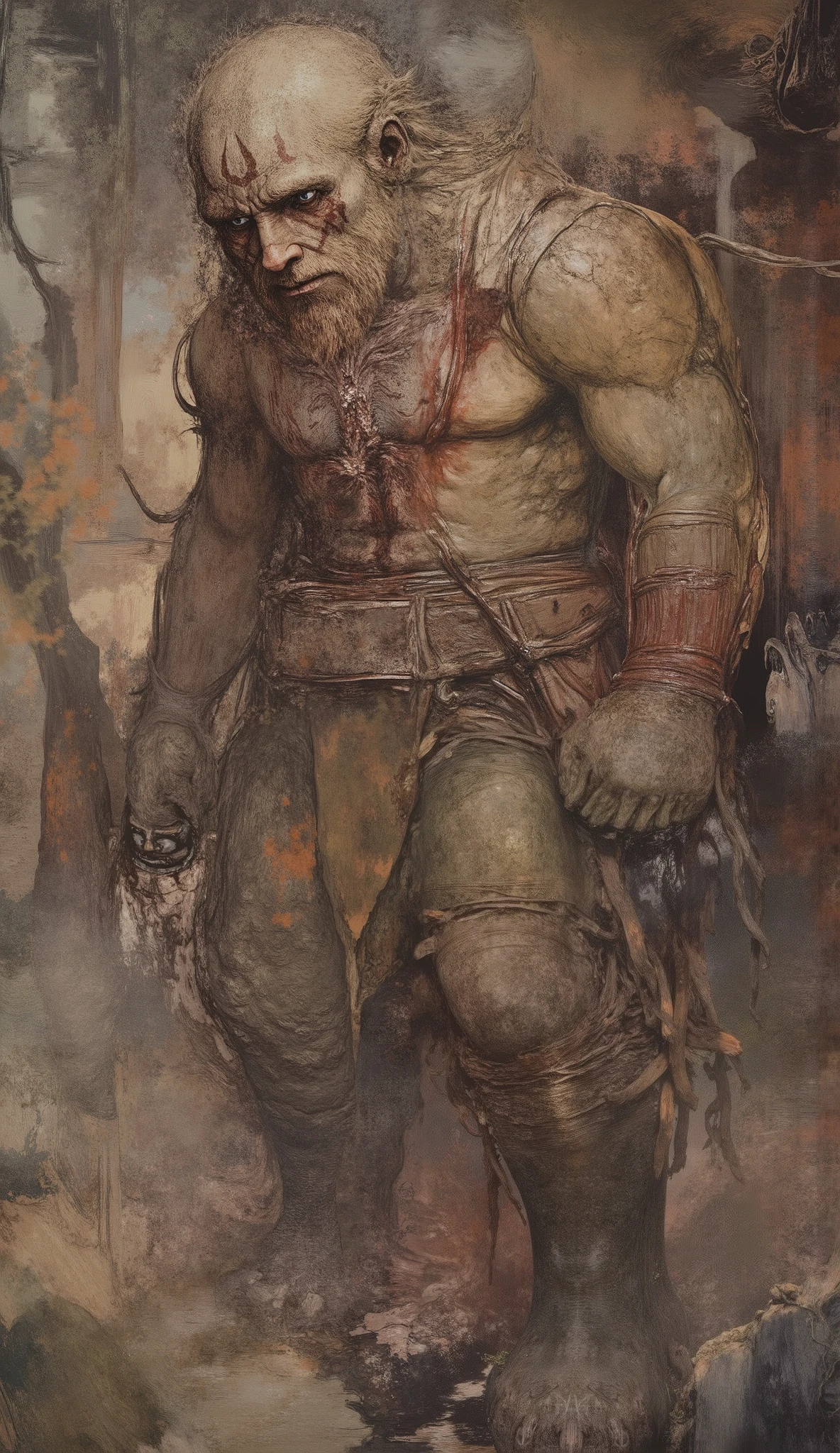Mysterious Forest Giant gigante hecho de barro y ramas enorma gigante, los arboles son pequeños al lado de el:1.5, scanlines, backlighting, reflection light, ray tracing, UHD, retina, masterpiece, accurate, anatomically correct, textured skin, super detail, high details, high quality, award winning, best quality, highres, 1080P, HD, 16k